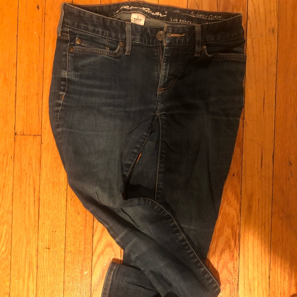 Skinny, dark wash jeans